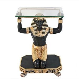 Servant to the Pharaoh Glass-Topped Console Table